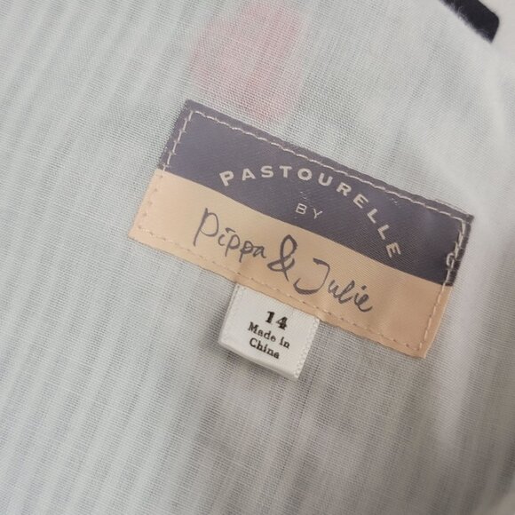 Pastourelle by Pippa and Julie Big Girls Embroidered Flower Stripe Summer Dress - Picture 5 of 5